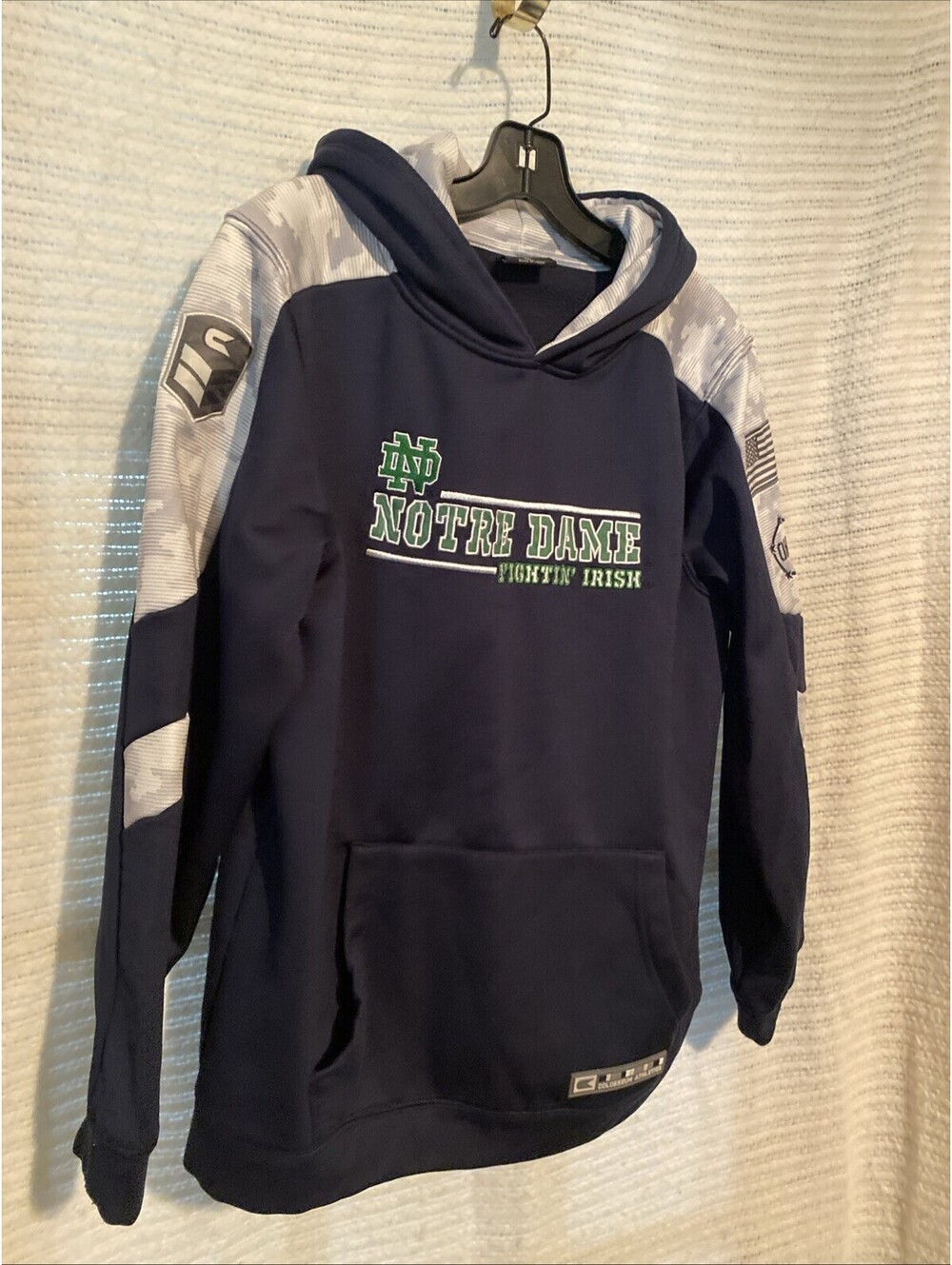 Notre Dame Colosseum Men’s Large Navy Performance Pullover Hoodie Pre-owned Xg